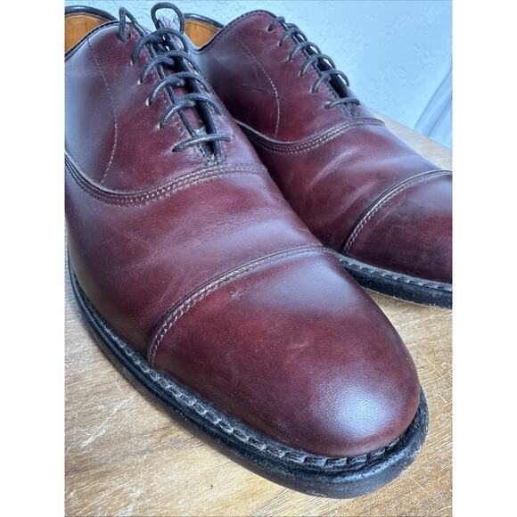 Allen Edmonds Men\'s Oxblood Leather Cap-Toe Oxfords